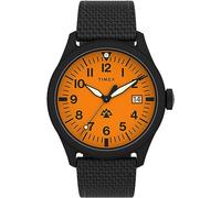 Timex Men's Expedition North 43 mm Watch - Brown Eco-Friendly Two-Piece Quick Release Strap Orange Dial Brown Case TW2W23700