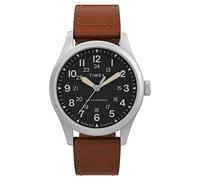Timex Men's Expedition North Field Post Solar 36mm Eco-Friendly Leather Strap Watch Stainless-Steel/Brown/Black