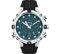 Timex Men's Expedition North Tide-Temp-Compass 45mm Watch - Black Strap Green Dial Stainless Steel Case