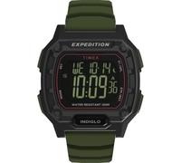 Timex Men's Expedition Ridge 43 mm Digital Quartz Watch - Green Silicone Strap and Black Case TW4B34500