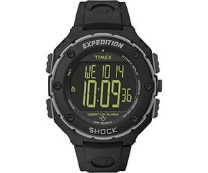 Timex Men's Expedition Shock XL Vibrating Alarm 50mm Watch, Black/Negative, 4 x 3 x 2 Inch, Expedition® Shock XL Vibrating Alarm Resin Strap Watch