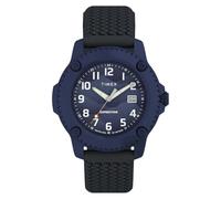 Timex Men's Expedition Timber 42 mm Quartz Watch - Black Silicone Strap with Blue Dial TW4B34600