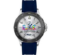 Timex Men's Gamer Super Bowl Champions LX Seattle Seahawks 42mm Watch - Blue Strap Silver-Tone Dial Silver-Tone Case