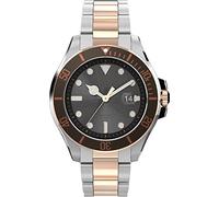 Timex Men's Harborside Coast 43mm Watch Blue Dial & Top Ring with Two-Tone Case & Stainless Steel Bracelet, Two-Tone/Black/Rose Gold-Tone