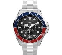 Timex Men's Harborside Coast Multifunction 43mm Watch - Stainless Steel Bracelet Black Dial Silver-Tone Case