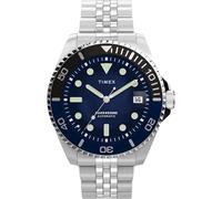 Timex Men's Harborside Coast Watch 40mm, Silver Tone, Silver, Blue