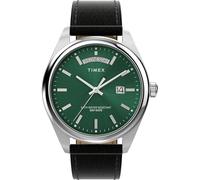 Timex Men's Legacy 41mm Watch - Stainless Steel Bracelet Dial Stainless Steel Case, Black/Stainless Steel/Green, Contemporary