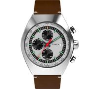 Timex Men's Legacy Tonneau 42mm Watch - Black Strap Black Dial Stainless Steel Case, Brown/Silver-Tone/Stainless Steel, Modern