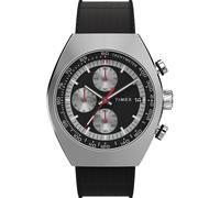 Timex Men's Legacy Tonneau Chronograph 42mm Watch - Black Strap Black Dial Stainless Steel Case