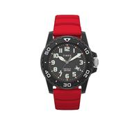 Timex Watch Men's Main Street 42 mm – Red silicone strap, black dial, black case TW5M61000