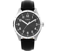 Timex Men's Main Street 42mm Watch - Black Strap Black Dial Silver-Tone Case