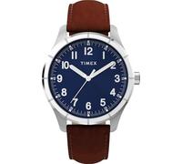 Timex Men's Watch Main Street 42mm, Brown/Blue/Silver