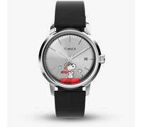 Timex Gents Peanuts Silver-Tone Watch - Stainless Steel / Acrylic / Leather
