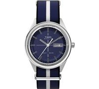 Timex Men's Marlin Jet Quartz 38mm Watch - Blue Slip-Thru Double Layer Blue Dial Stainless Steel Case