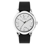 Timex Men's Peanuts Automatic 40 mm Watch - Black Leather Two-Piece Quick Release Strap Silver-Tone Dial Stainless Steel Case TW2W54000