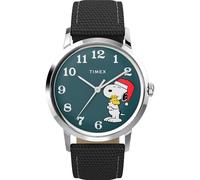 Timex Men's Peanuts Marlin 34mm Watch - Black Strap Blue Dial Stainless Steel Case