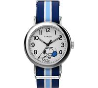 Timex Mens Peanuts Pickleball White Dial Fabric Strap Watch TW2Y50600 | Acotis - Brass / Mineral Glass / Fabric