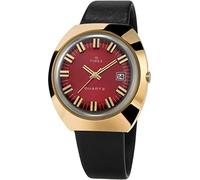 Timex Men's Q 1972 Reissue Date 43mm Quartz Watch, Black/Gold/Burgundy
