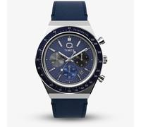 Timex Mens Q Blue Chronograph Dial Leather Strap Watch TW2Y36100