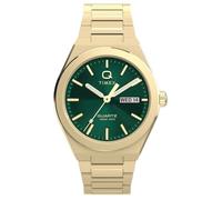Timex Men's Q Continental Day and Date 39 mm Quartz Watch - Stainless Steel Bracelet with Blue Dial TW2Y35200