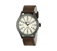 Expedition Men's Quartz Watch with Beige Dial Analogue Display and Brown Leather Strap T49963SU