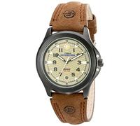 Timex Men's Quartz Watch with Green Dial Analogue Display and Brown Leather Strap T47012SU
