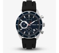 Timex Mens Ridgefield Chronograph Blue Rubber Strap Watch TW2Y62300
