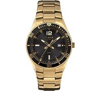 Timex Men's Solar Premium Dress 43mm Watch - Two-Tone Case Two-Tone Bracelet Blue Dial, gold/blue, bracelet