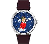 Timex Men's Stainless Steel Quartz Watch with Leather Strap, Red, 20 (Model: TW2U86500VQ)