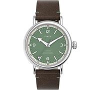 Timex Men's Standard Watch, Brown/Green/Silver-Tone/White, One Size, 40 mm Standard