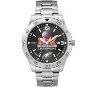 Timex Men's Super Bowl LIX Champions - Philadelphia Eagles - Citation 42mm Watch - Silver-Tone Expansion Band Black Dial Silver-Tone Case