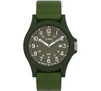 Timex Men's Trend 40 mm Watch - Green Eco-Friendly Slip-Thru Single Layer Green Dial Green Case TW2V96000