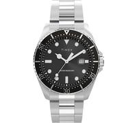 Timex Men's Trend 42 mm Watch - Black Silicone Strap Black Dial Silver