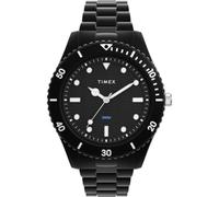 Timex Men's Trend 42 mm Watch, Tide Ocean Material Bracelet Black Dial Black Case TW2Y04500