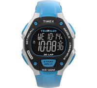 Timex Men's Triathlon Classic 38 mm Watch - Blue PU Two- Piece with Digital Dial and Gray Case TW5M67400
