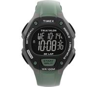 Timex Men's Triathlon Classic 38 mm Watch - Green PU Two- Piece with Digital Dial and Black Case TW5M67300