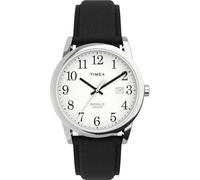 Timex Men's TW2P75600 Easy Reader Silver-Tone Black Leather Strap Watch