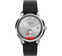Timex Gents Peanuts Silver-Tone Watch - Stainless Steel / Acrylic / Leather