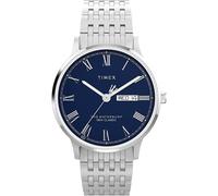 Timex Men's Waterbury 40 mm Watch - Brown Leather Strap Cream Dial Stainless Steel Case TW2W50600