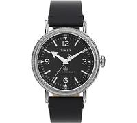 Timex Men's Waterbury 40 mm Watch - Brown Leather Two-Piece Quick Release Strap Silver-Tone