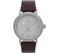 Timex Men's Waterbury 40 mm Watch - Brown Leather Two-Piece Quick Release Strap Silver-Tone Dial Silver-Tone Case TW2W20300