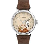 Timex Men's Waterbury 40mm Watch - Silver-Tone Case with Cream Dial and Tan Leather Strap TW2U86200