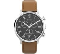 Timex Men's Waterbury Classic Chrono 40mm Stainless Steel Quartz Dress Watch with Leather Strap