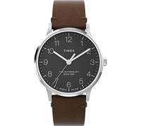 Timex Men's Waterbury Classic Chrono 40mm Stainless Steel Quartz Dress Watch with Leather Strap, Brown/Stainless Steel/Black, Classic