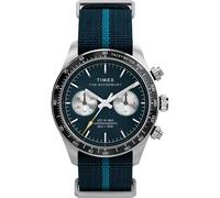 Timex Men's Waterbury Heritage 39mm Watch - Blue Slip-Thru Double Layer Blue Dial Stainless Steel Case