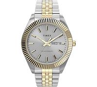 Timex Men's Waterbury Legacy Day-Date 41mm Watch - Silver-Tone Dial with Two-Tone Stainless Steel Case & Bracelet