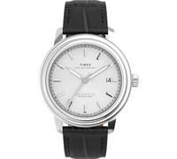 Timex Men's Waterbury Metropolitan 41mm Watch - Black Strap Silver-Tone Dial Stainless Steel Case