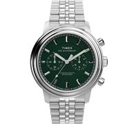 Timex Men's Waterbury Metropolitan Chronograph 41 mm Watch - Stainless Steel Bracelet and Black Dial TW2Y23400