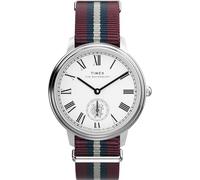 Timex Men's Waterbury Metropolitan Sub-Second 39 mm Watch - Fabric Strap with Silver-Tone Dial and Stainless Steel Case TW2Y27600