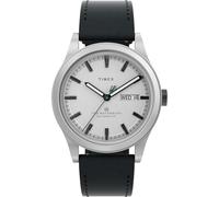 Timex Men's Waterbury Traditional 39mm Watch - Black Strap Silver-Tone Dial Stainless Steel Case